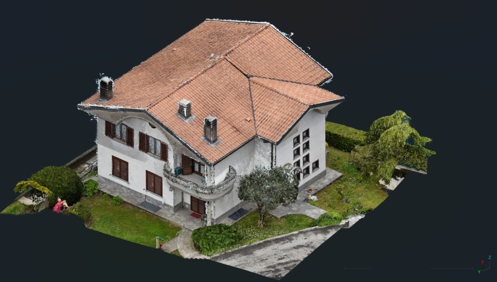 Nuvola di punti villa residenziale plurifamiliare