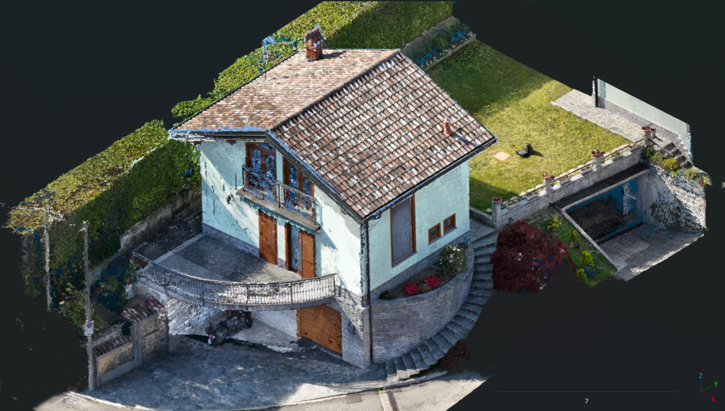 Nuvola di punti villa residenziale plurifamiliare