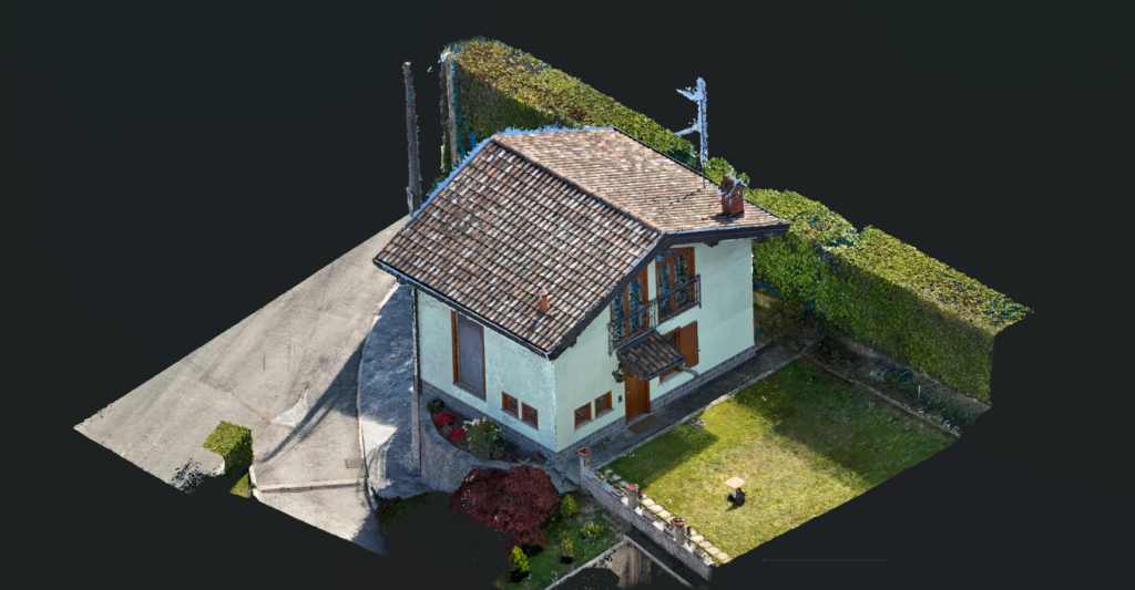 Nuvola di punti villa residenziale plurifamiliare